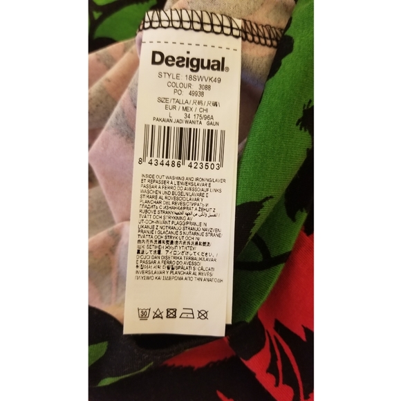 NWOT DESIGUAL Designer CECILIO Dress sz L - Picture 4 of 6